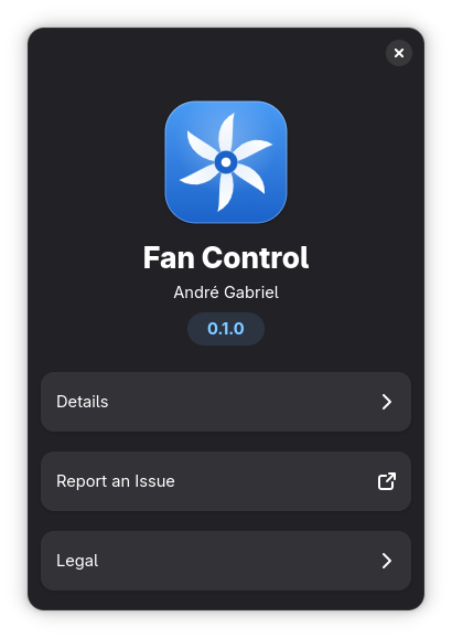 Tela sobre do Fan Control
